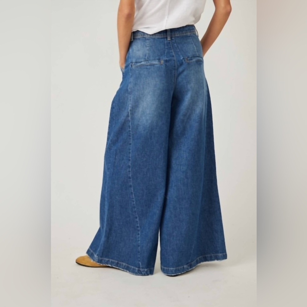 Free People Equinox Denim Trouser Ritual Blue Size 30 LNC - Picture 3 of 6